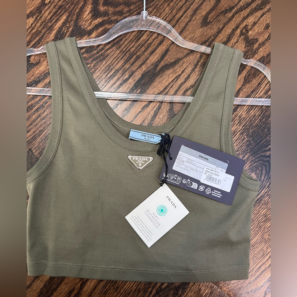 Prada Olive Green Cropped Tank Top *Brand New - Perfect Condition*